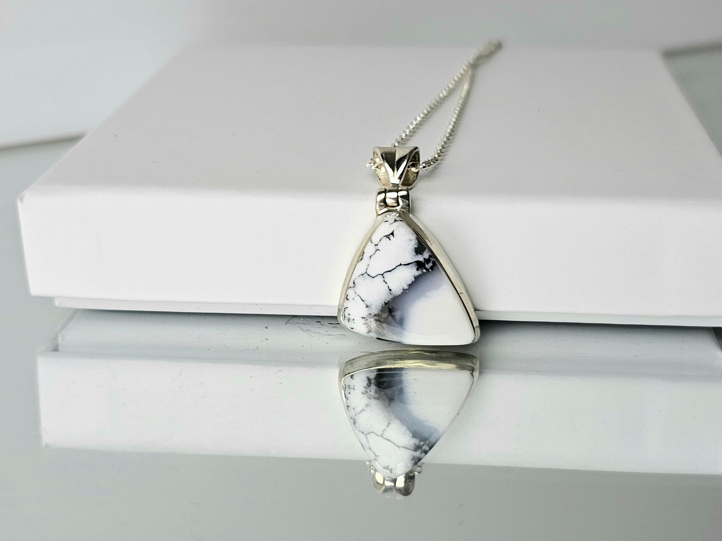 Tiffany Stone Crystal Necklace 925 Silver (#100)