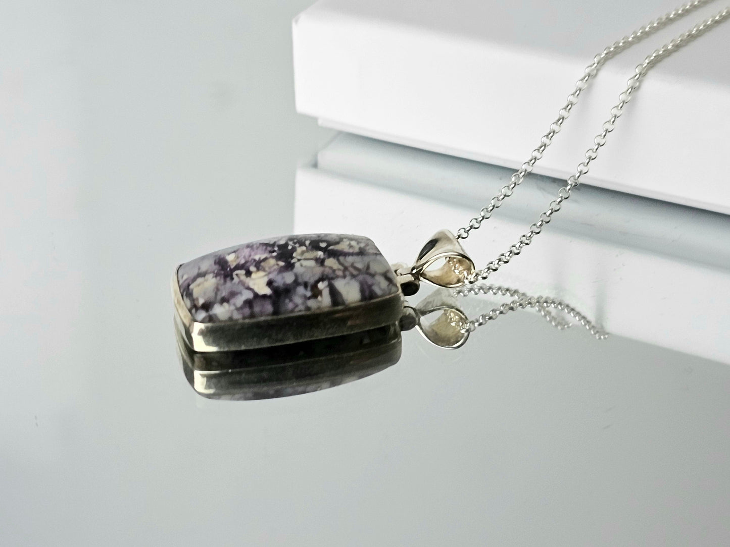 Tiffany Stone Crystal Necklace 925 Silver (#99)
