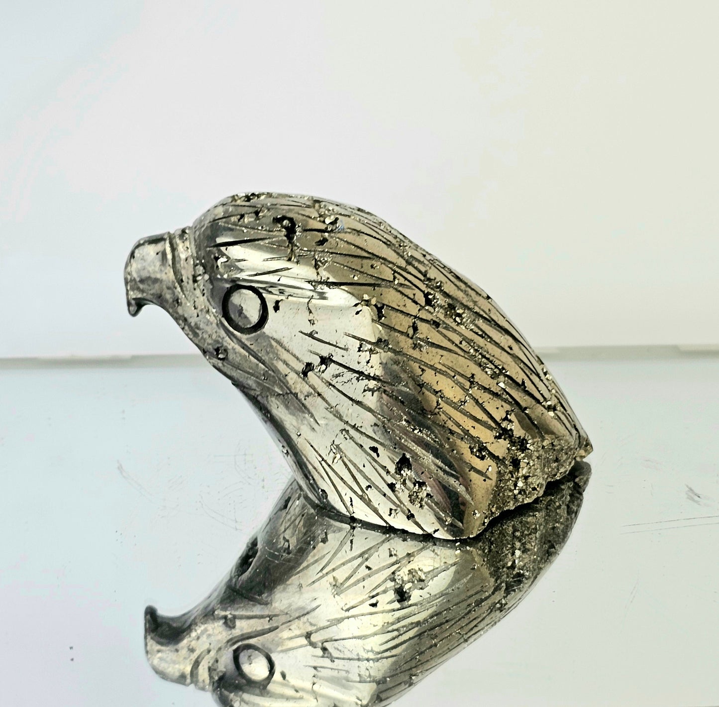 Peruvian Pyrite Crystal Carving - Eagle (#1)