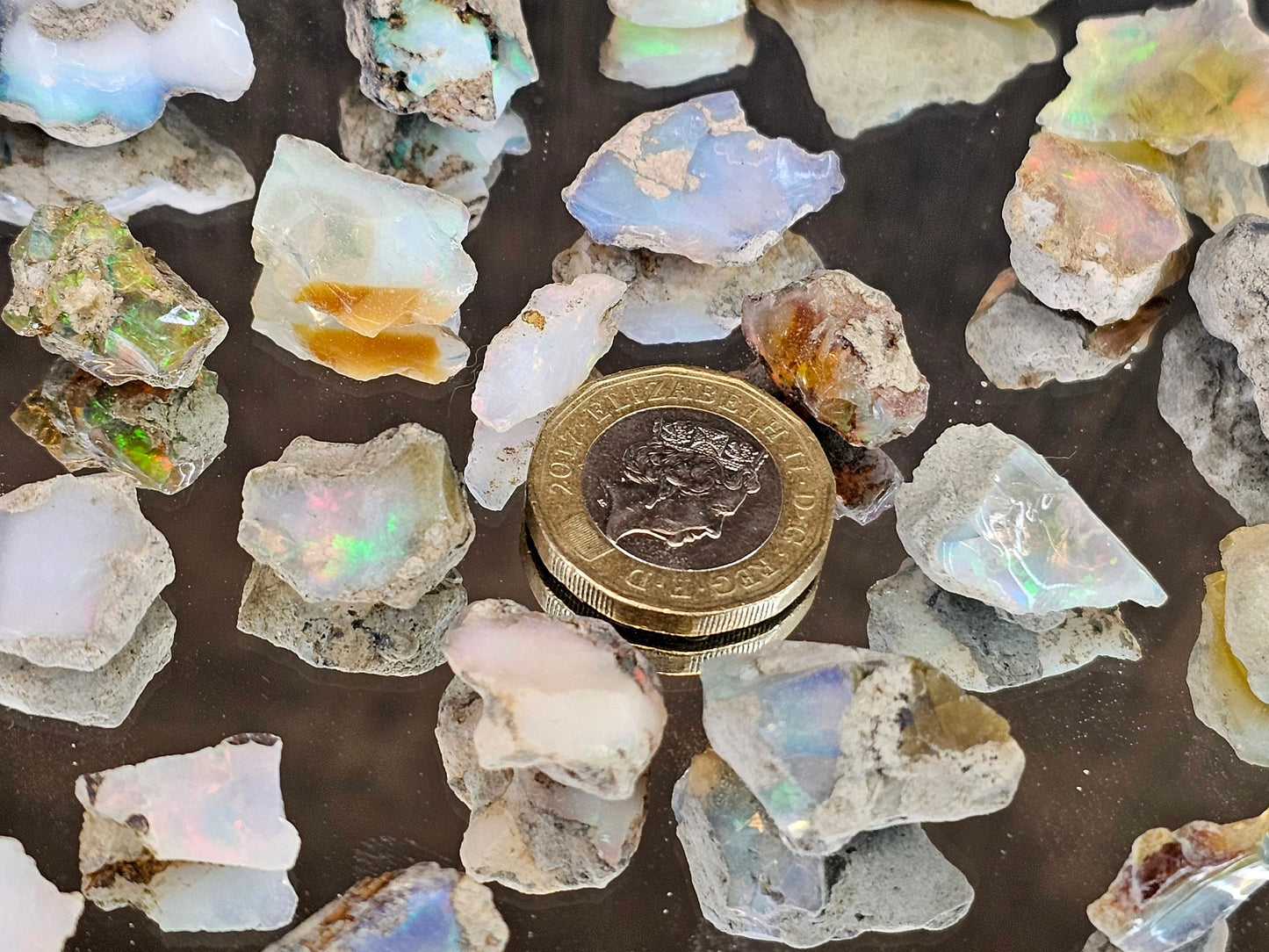Opal Crystal Specimen in Display Case