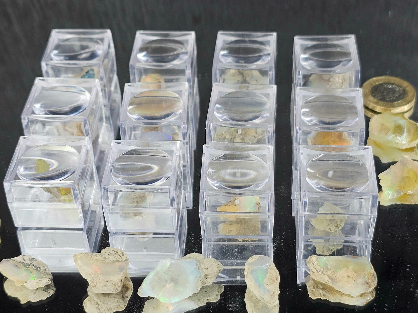 Opal Crystal Specimen in Display Case