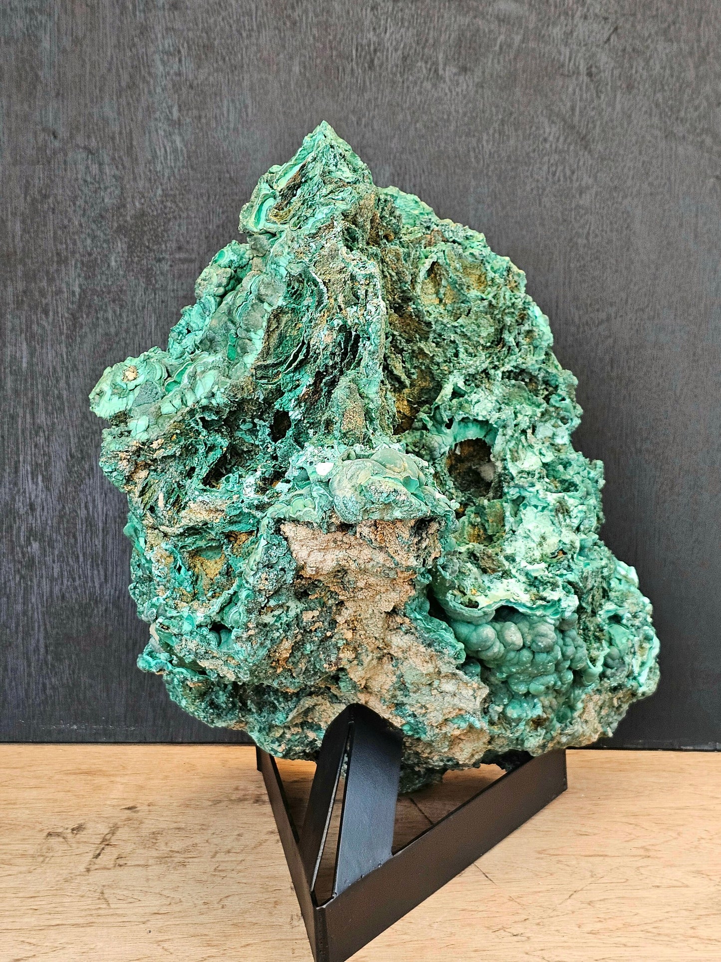 Very Large Malachite Stalactite Crystal Geode