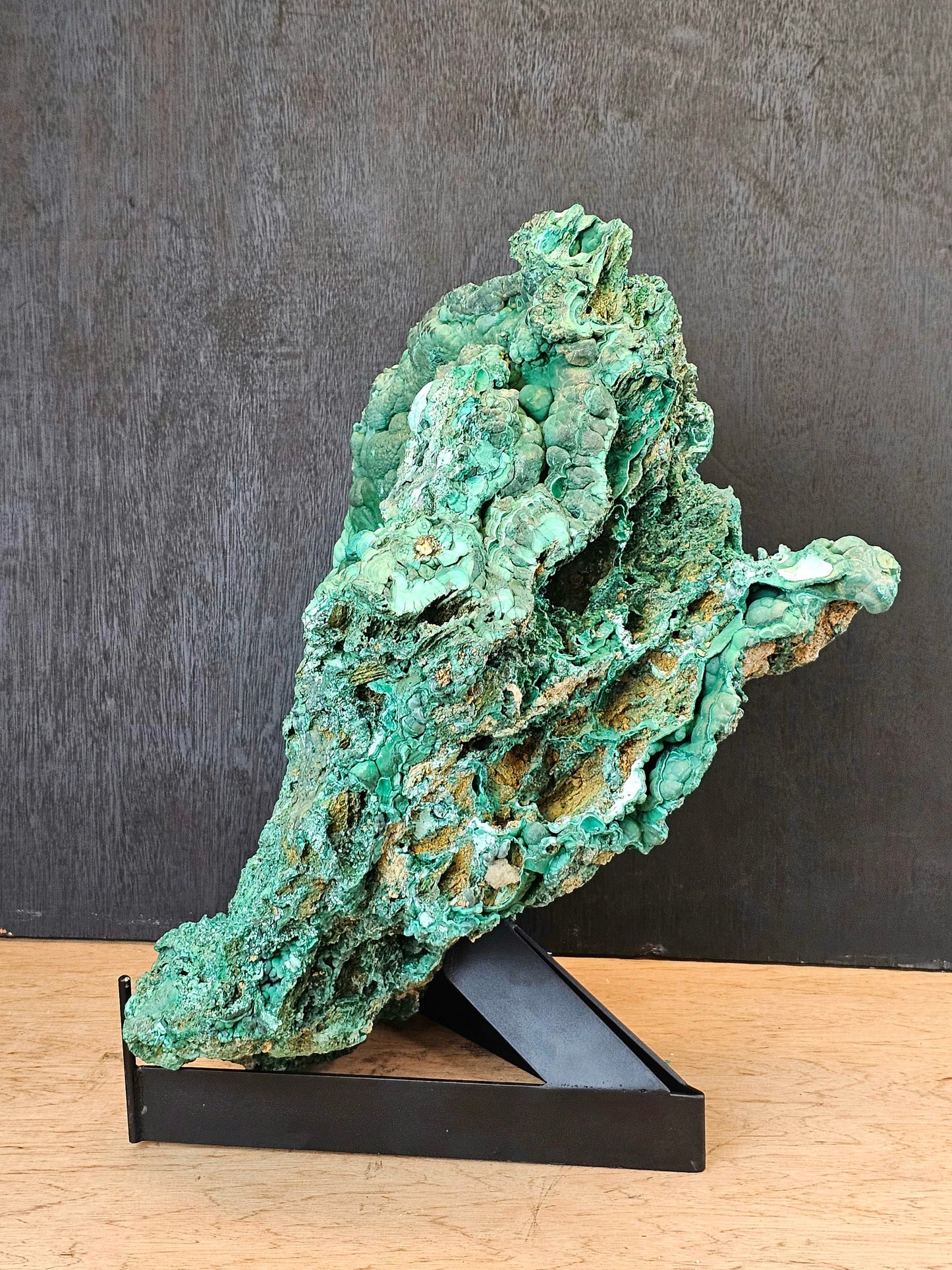 Very Large Malachite Stalactite Crystal Geode