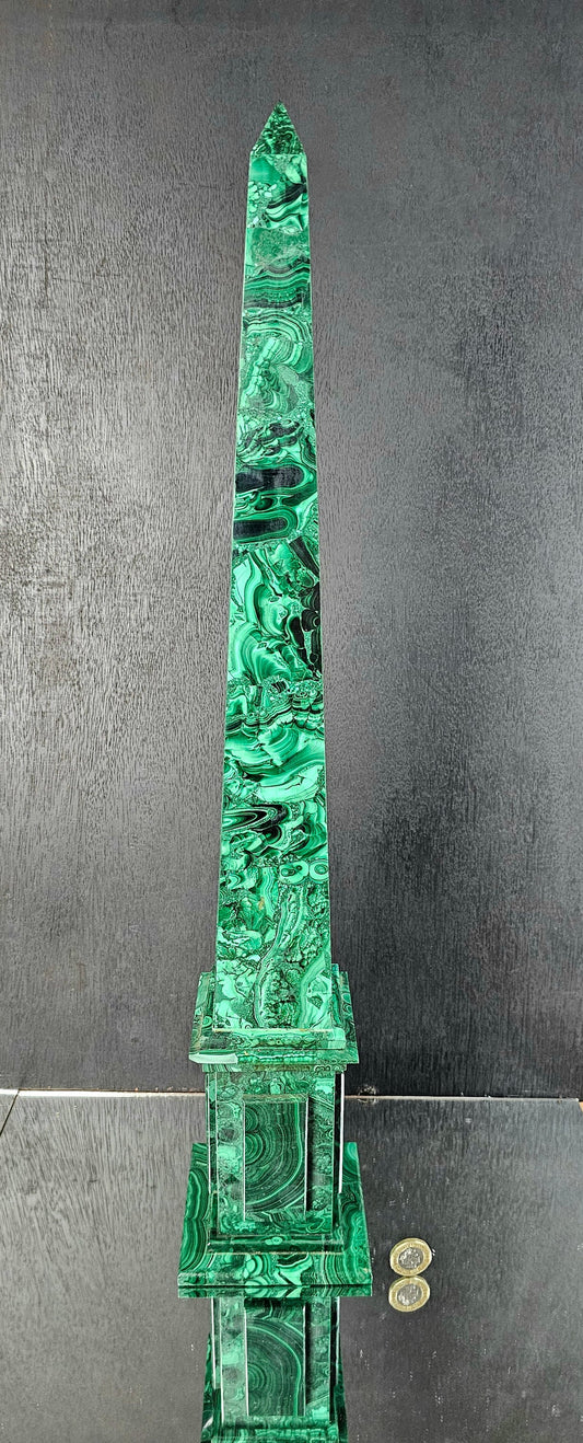 Very Large Malachite Crystal Obelisk (#3)