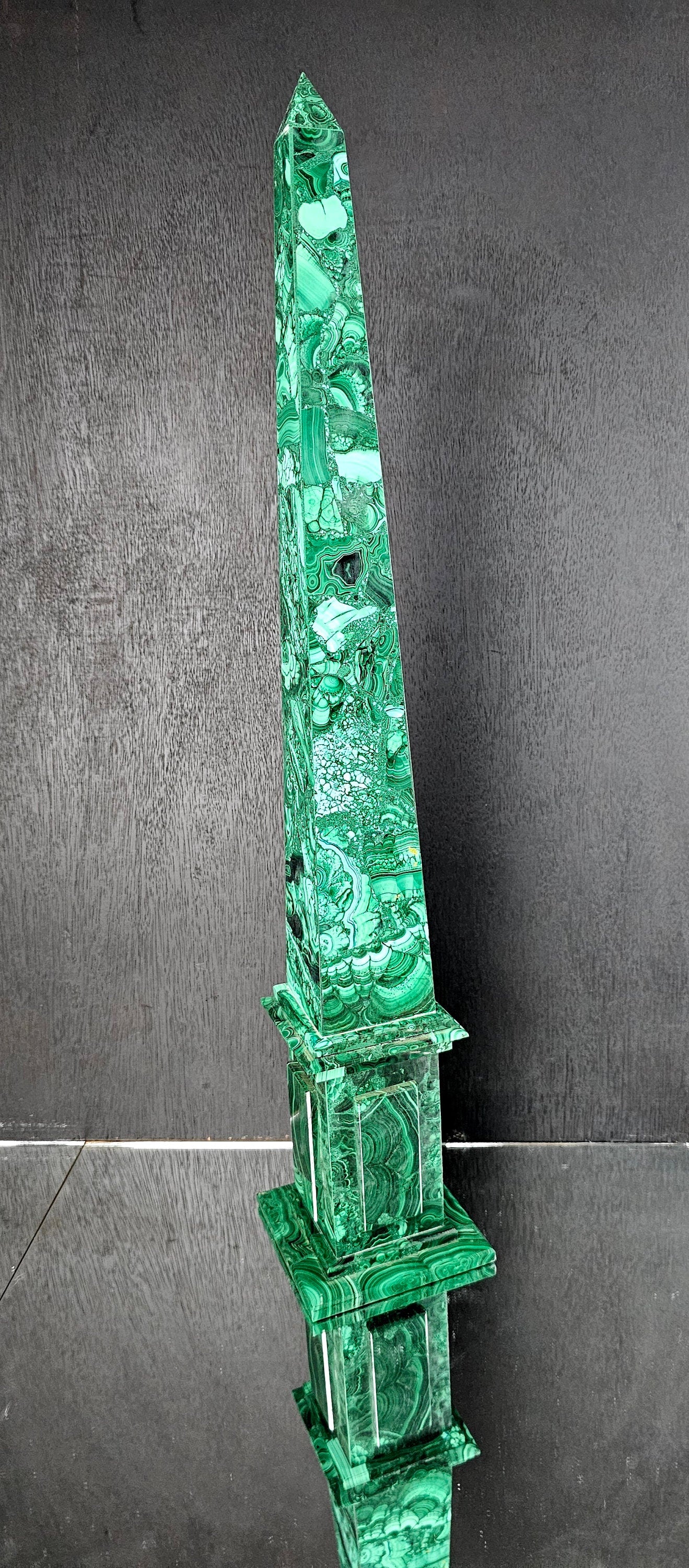 Very Large Malachite Crystal Obelisk (#3)