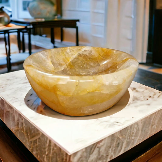 large golden healer crystal bowl