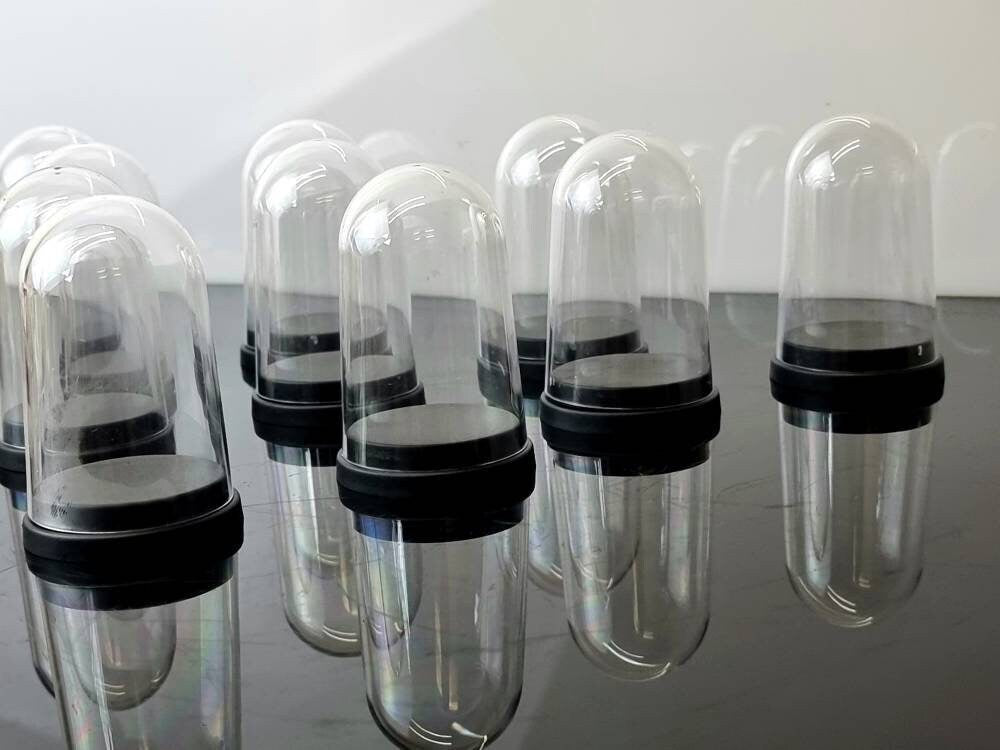Clear dome crystal / mineral display boxes