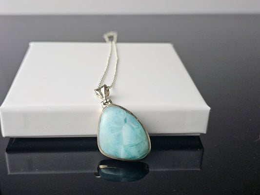 312) larimar crystal necklace 925 silver