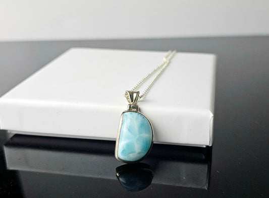 310) larimar crystal necklace 925 silver
