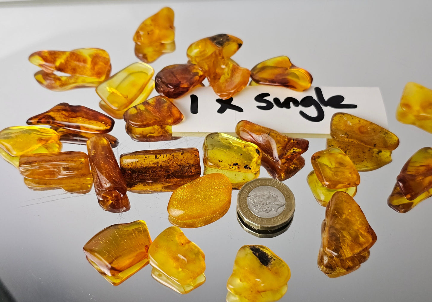 Polished natural baltic amber