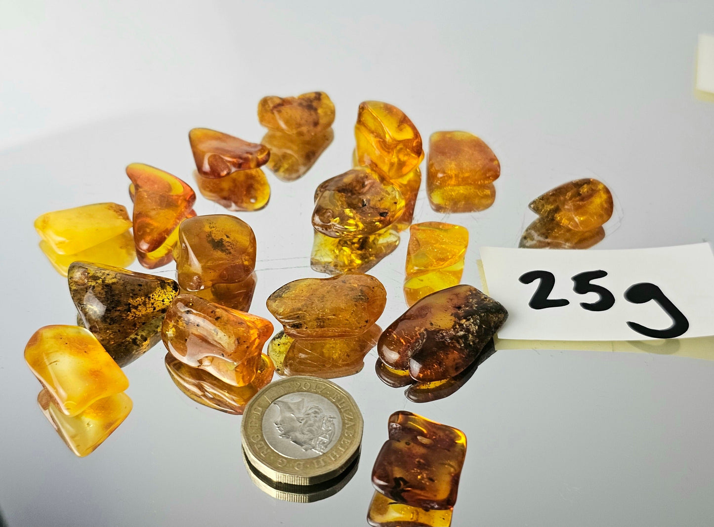 Polished natural baltic amber