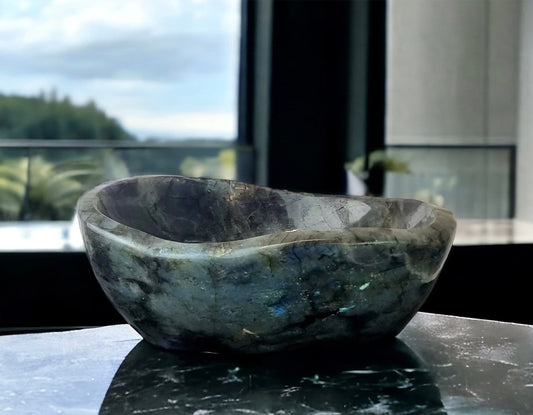 Extra Large Labradorite Crystal Bowl Luxury Home Decor
