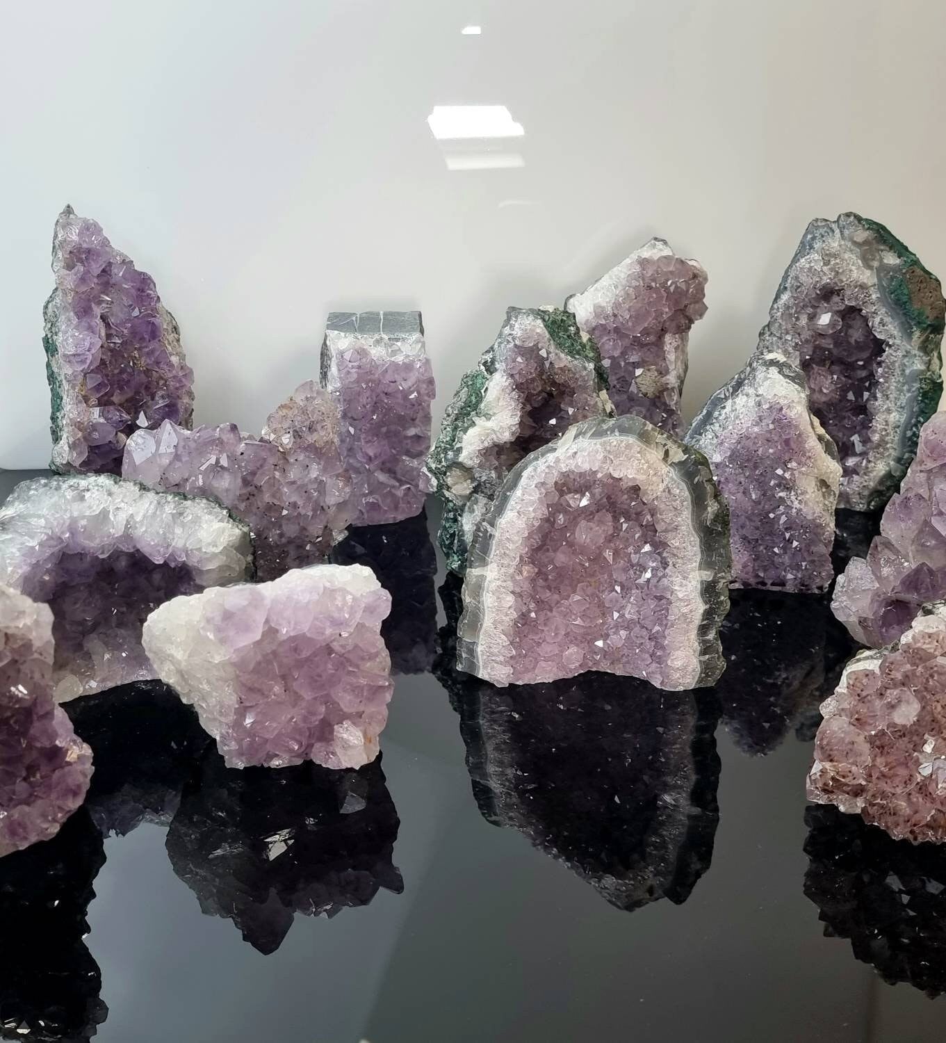 Amethyst crystal cut base