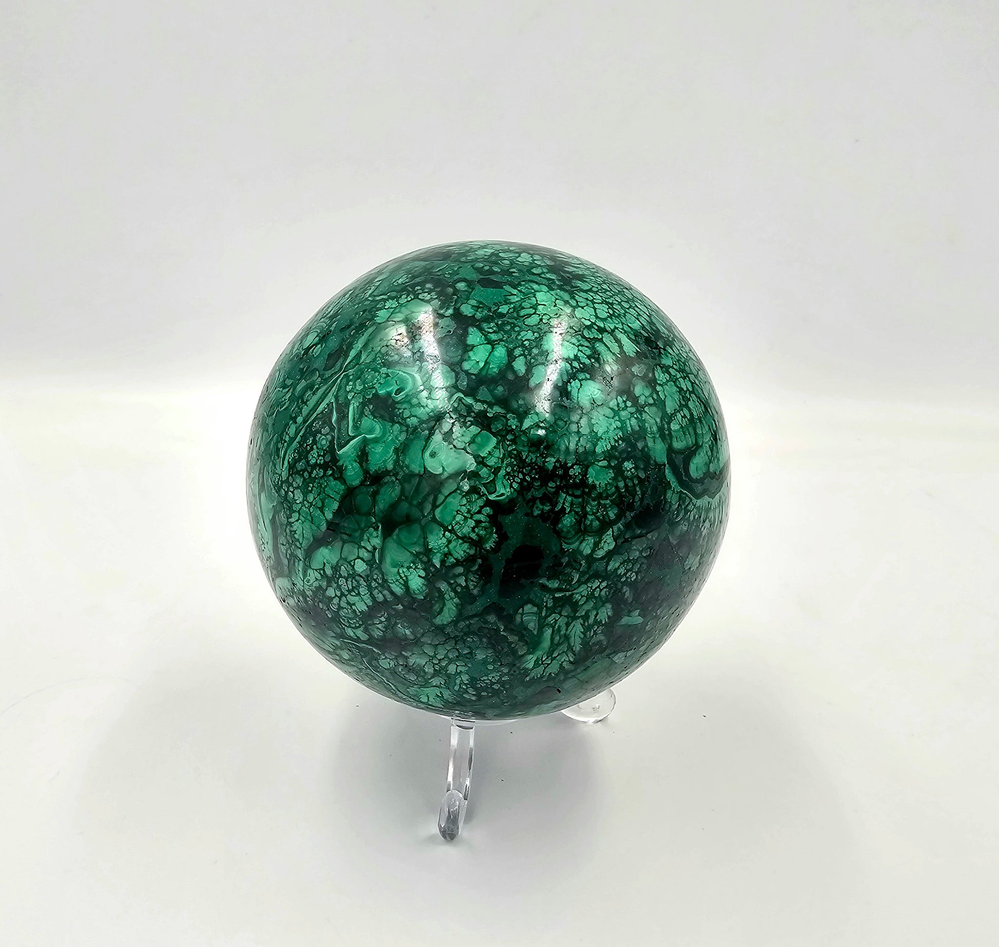 big malachite crystal sphere