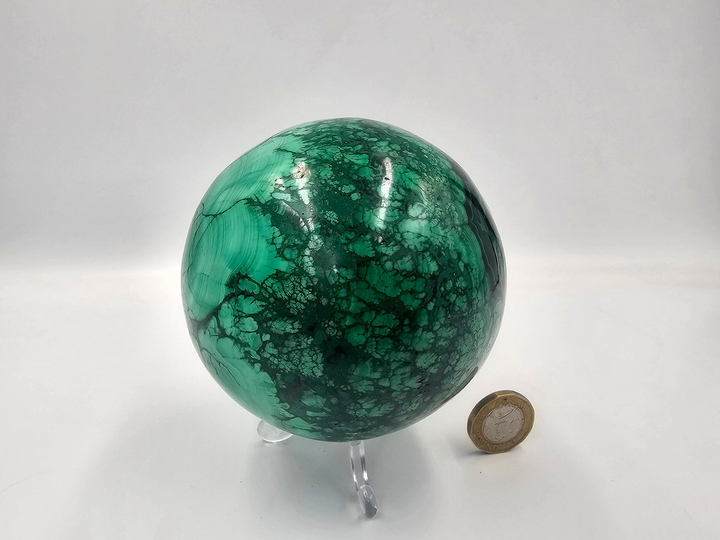 large malachite sphere