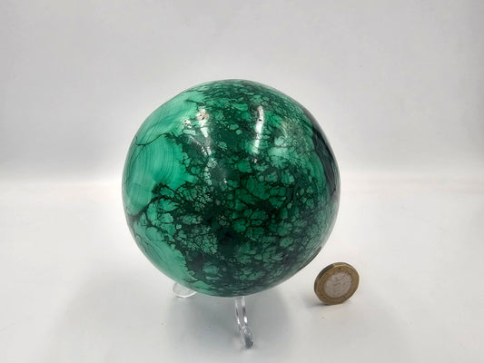 large malachite sphere