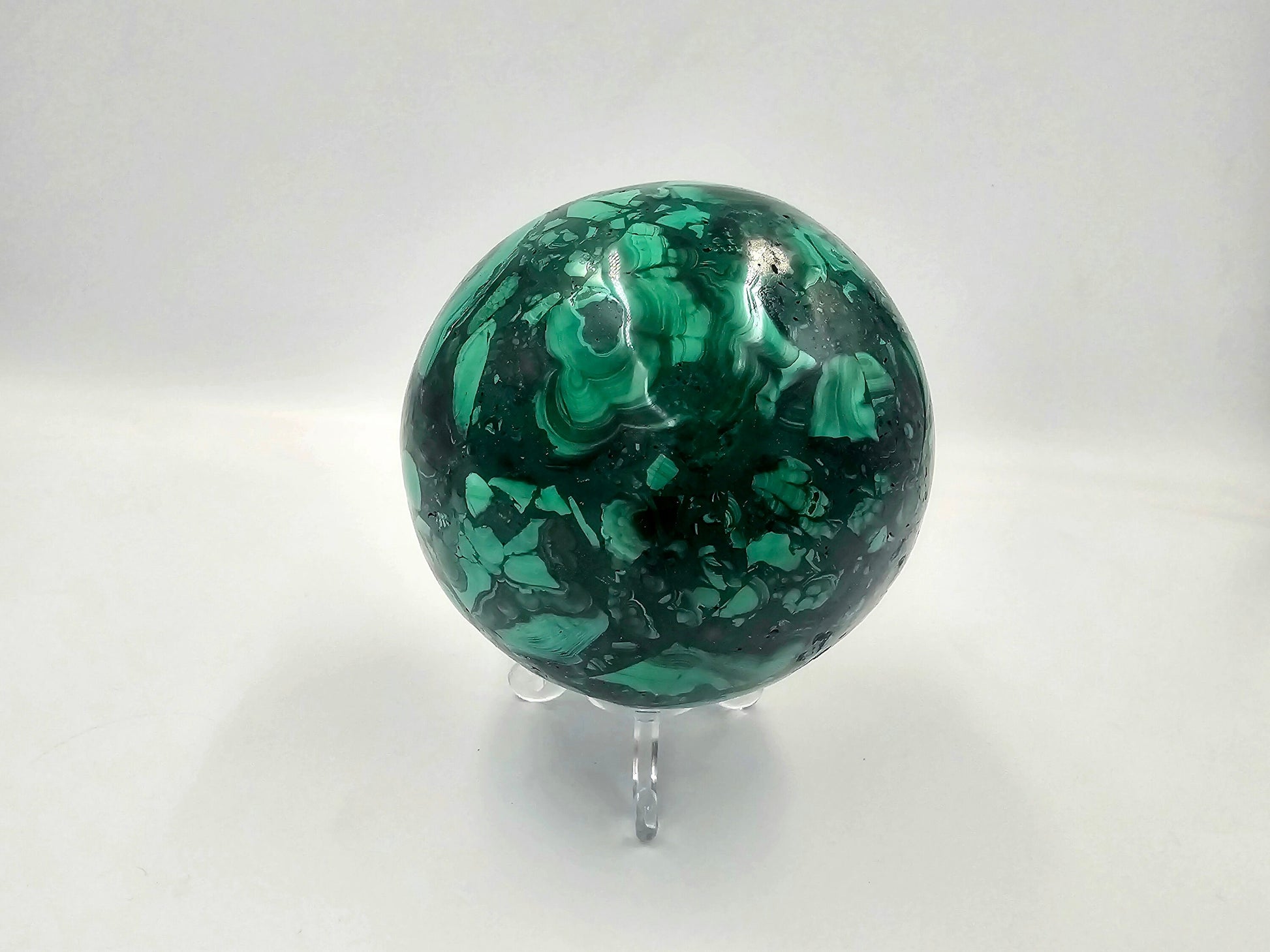 large malachite crystal sphere