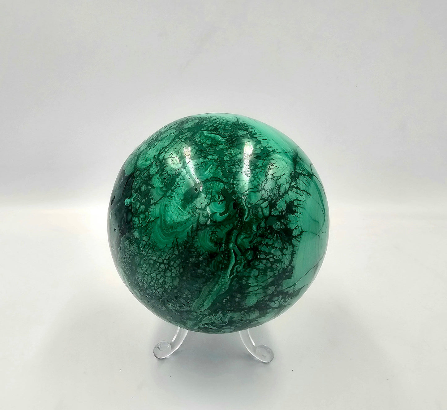 large malachite crystal sphere
