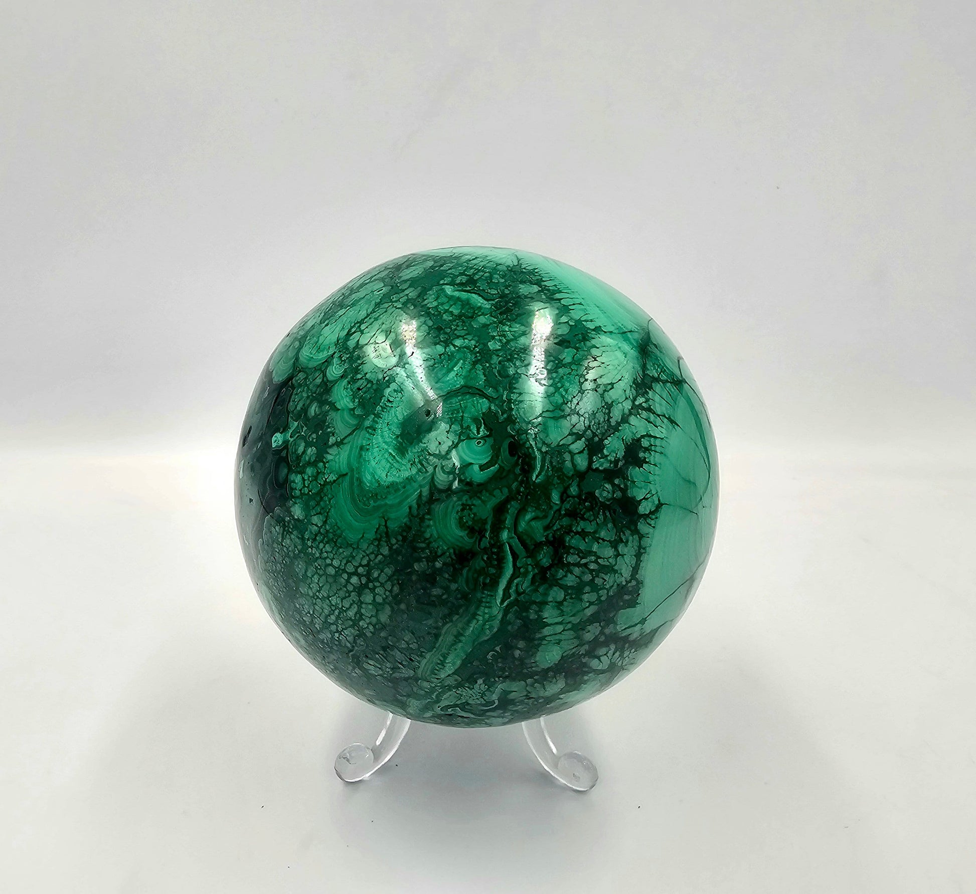 large malachite crystal sphere