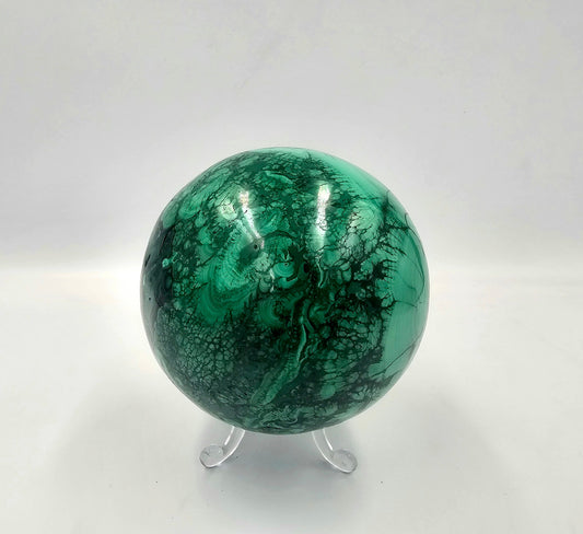 large malachite crystal sphere