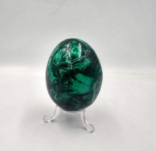 large fine malachite crystal egg