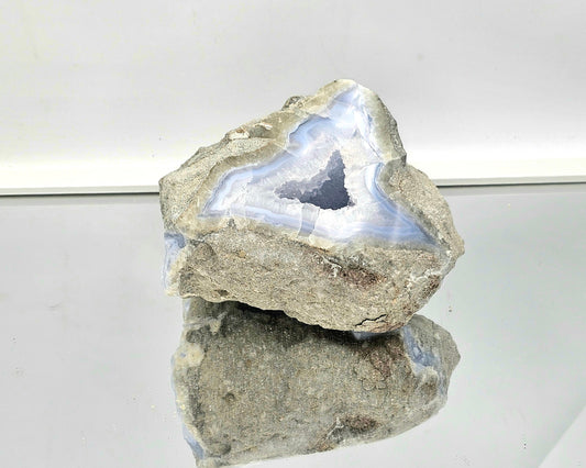 Large Blue Lace Agate Crystal Geode (#4)