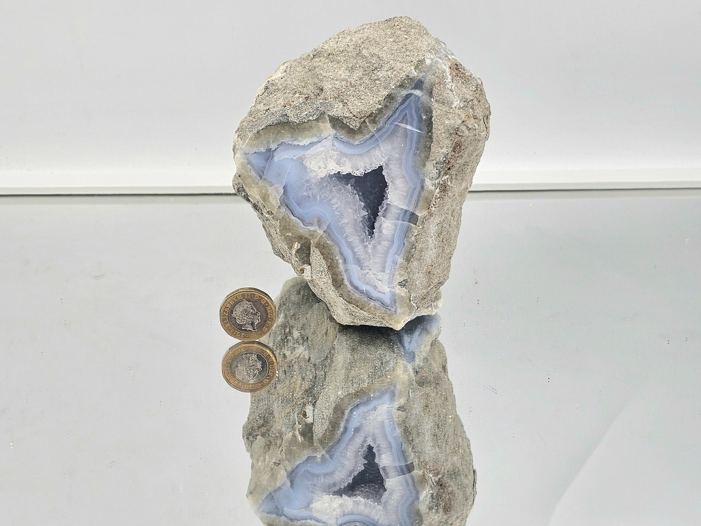 Large Blue Lace Agate Crystal Geode (#4)