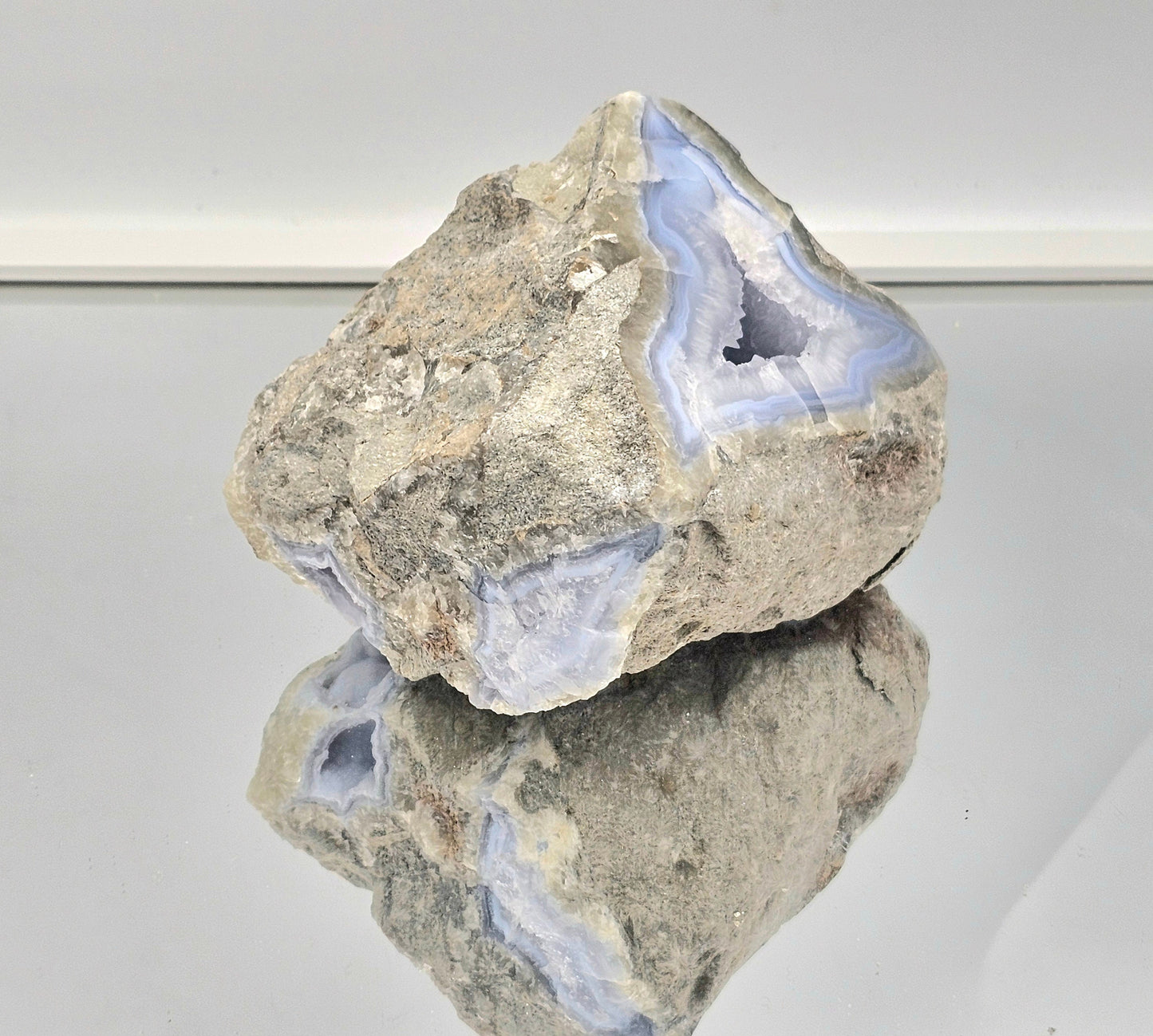 Large Blue Lace Agate Crystal Geode (#4)