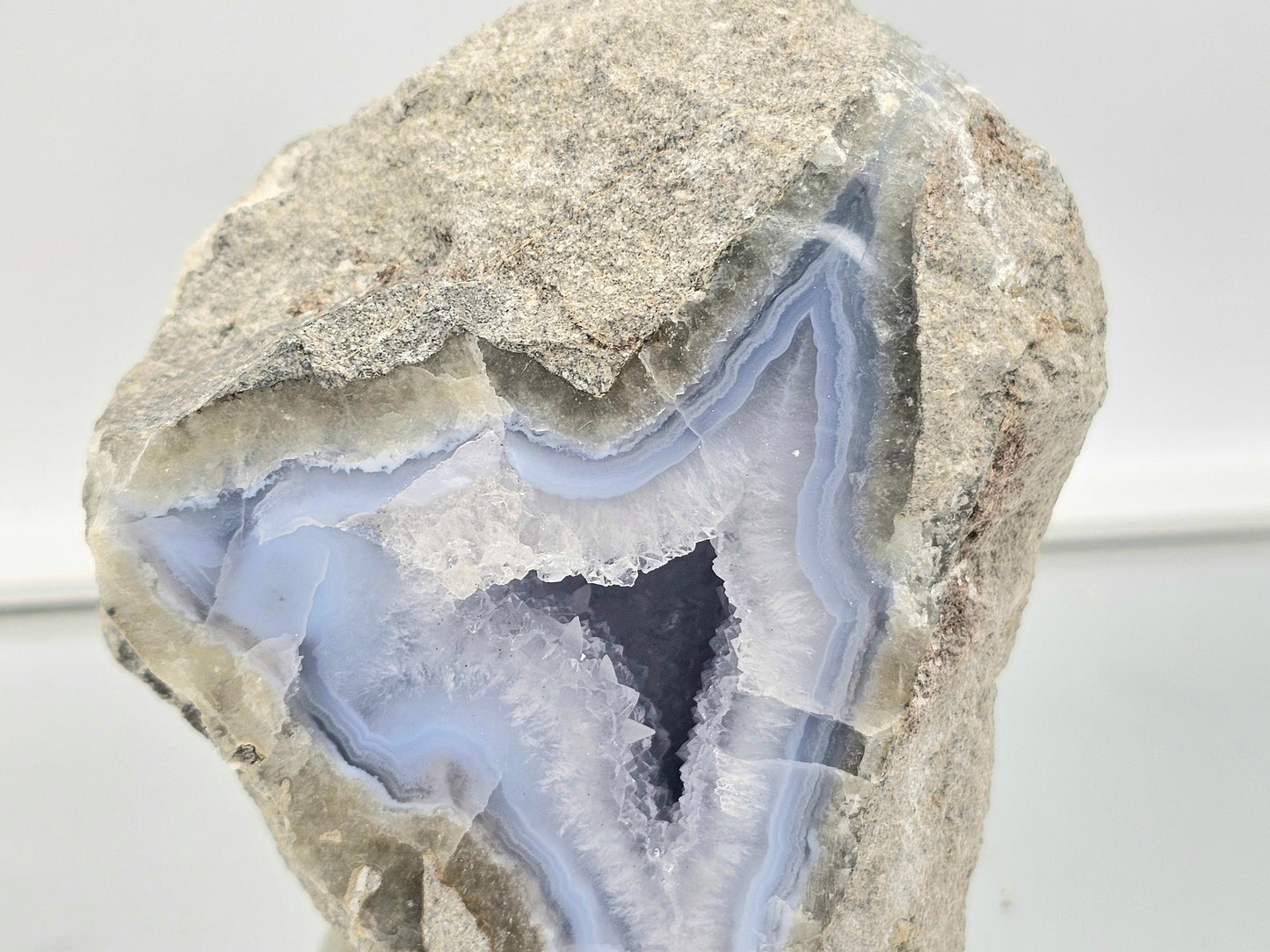 Large Blue Lace Agate Crystal Geode (#4)