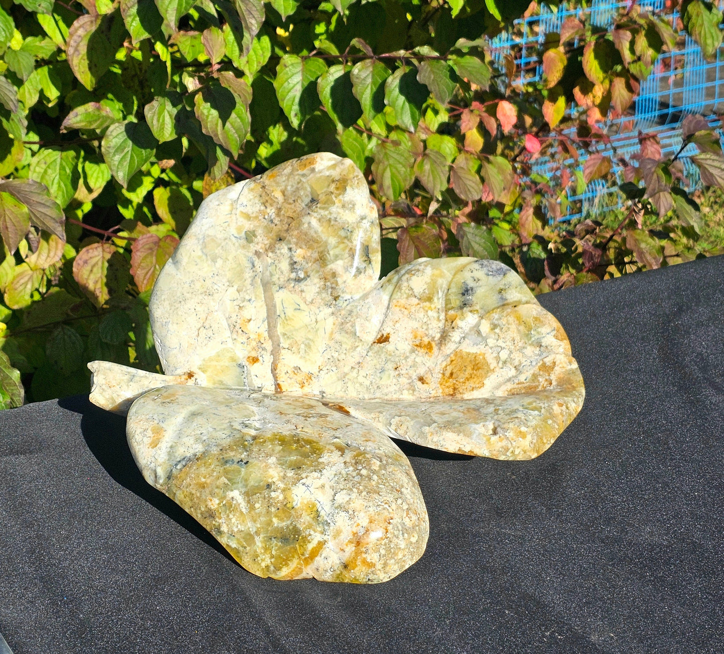Large Green Opal Three Leaf Clover Crystal Carving