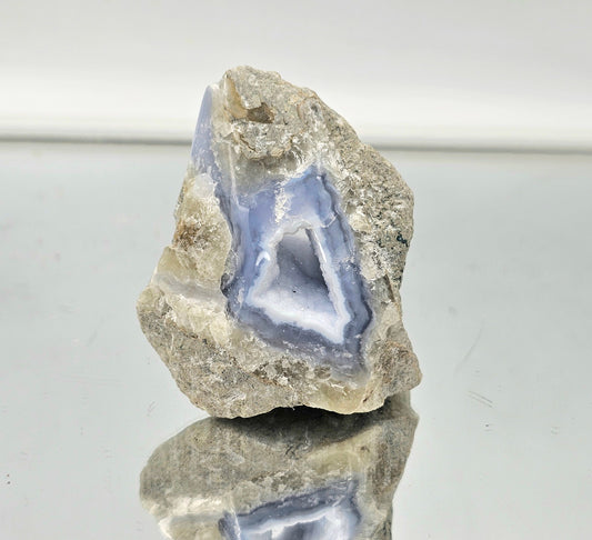 Small Blue Lace Agate Crystal Geode (#18)