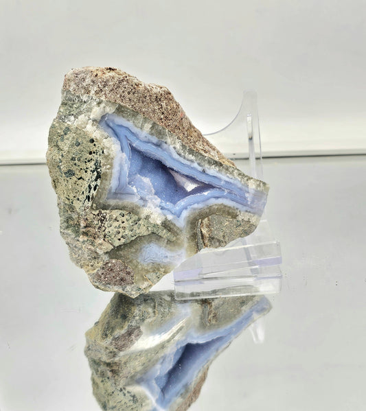 Large Blue Lace Agate Crystal Geode (#17)