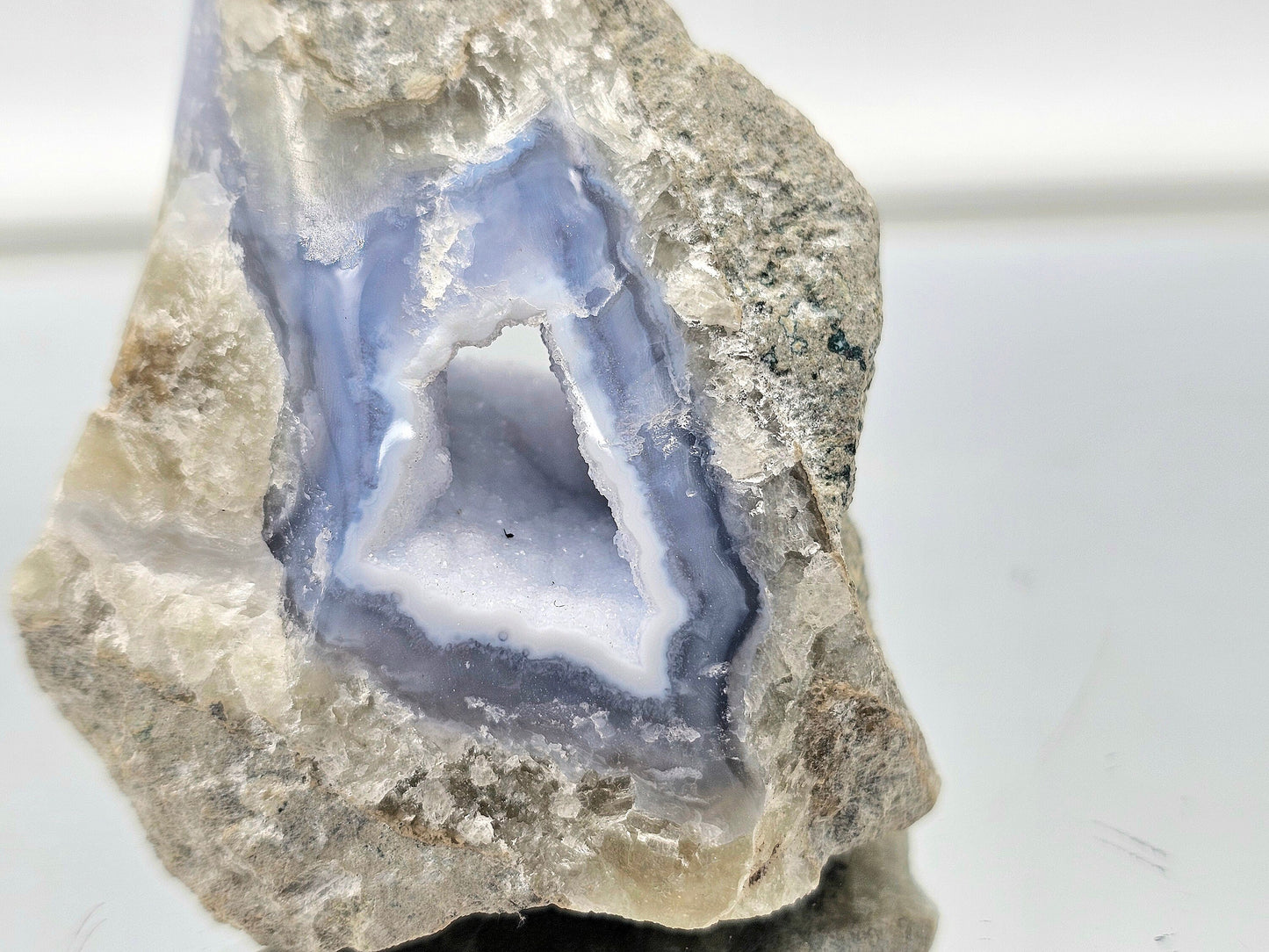 Small Blue Lace Agate Crystal Geode (#18)