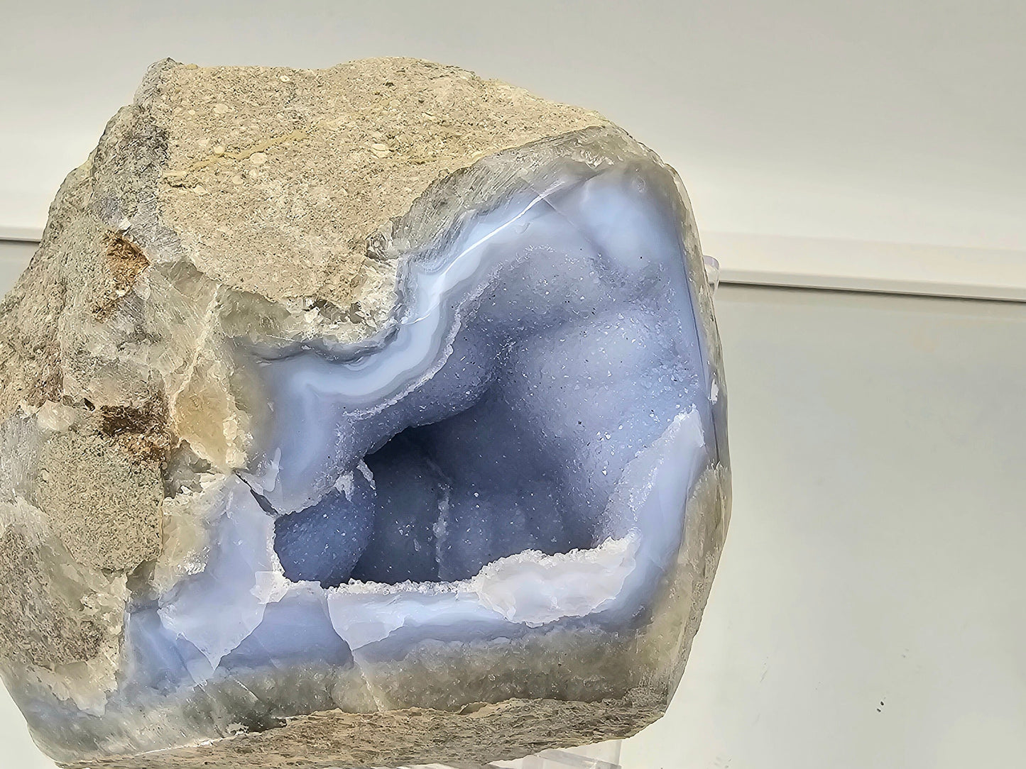 Large Blue Lace Agate Crystal Geode (#16)