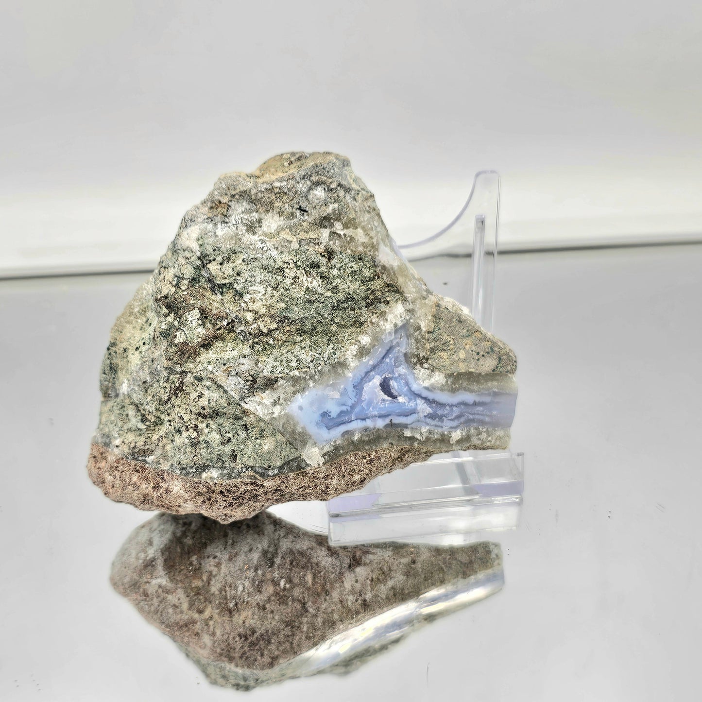 Large Blue Lace Agate Crystal Geode (#17)