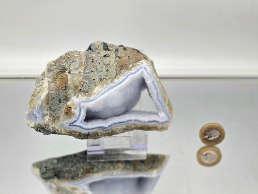 Large Blue Lace Agate Crystal Geode (#13)