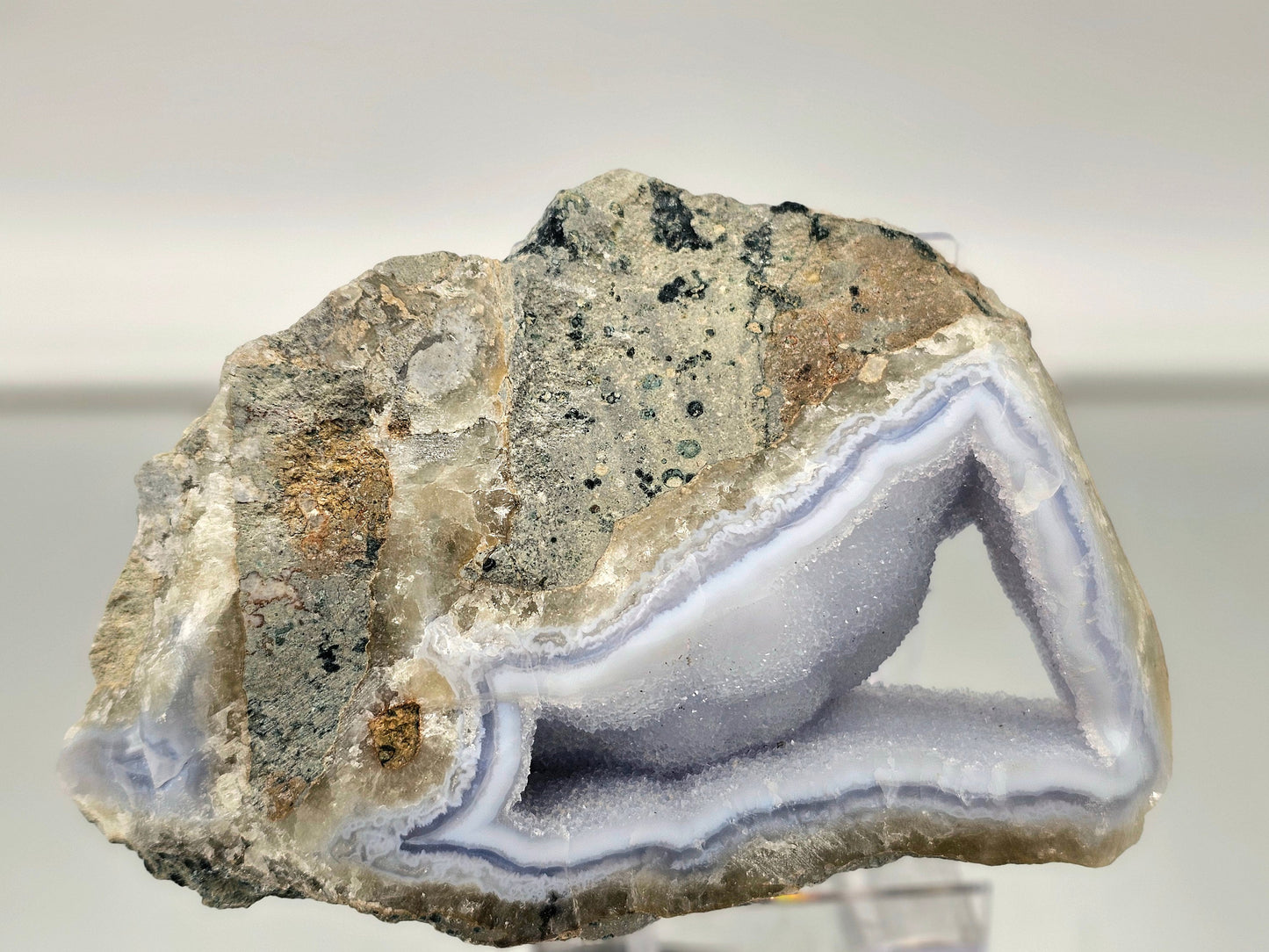 Large Blue Lace Agate Crystal Geode (#13)