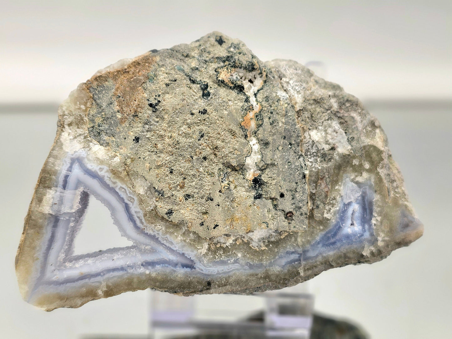 Large Blue Lace Agate Crystal Geode (#13)