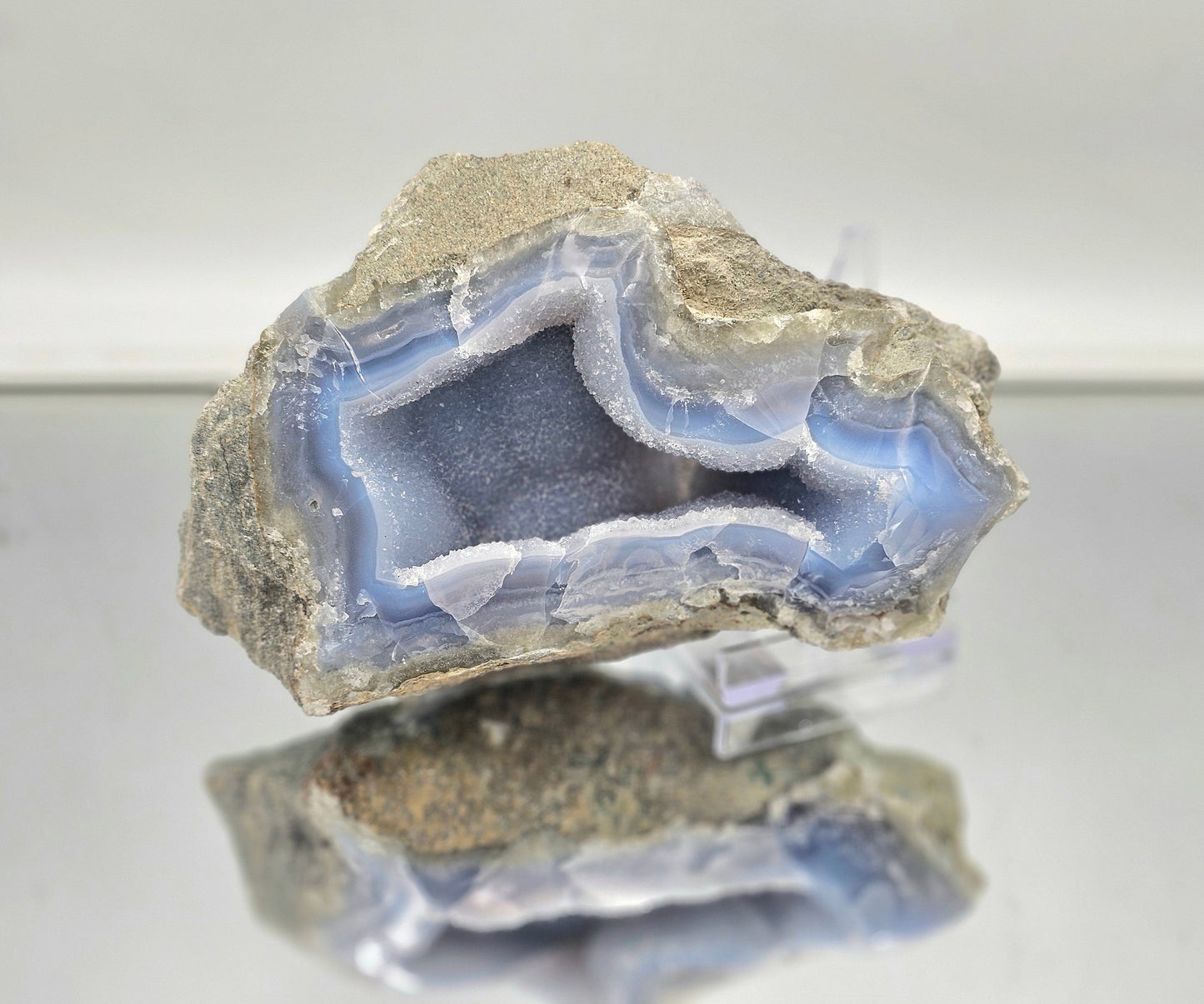 Large Blue Lace Agate Crystal Geode (#12)