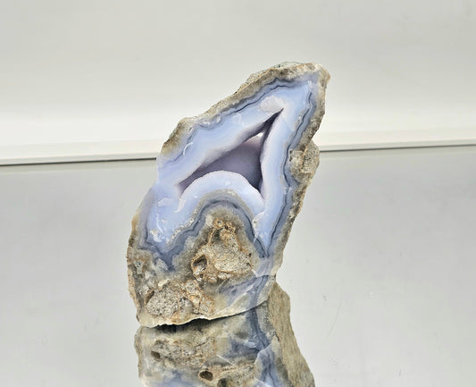 Large Blue Lace Agate Crystal Geode (#10)