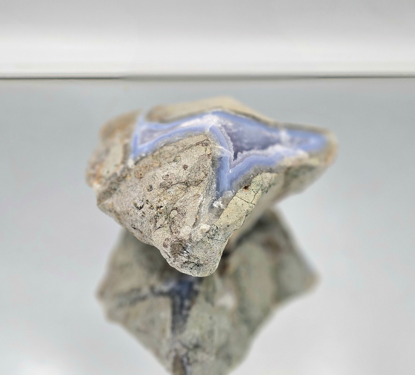 Large Blue Lace Agate Crystal Geode (#14)