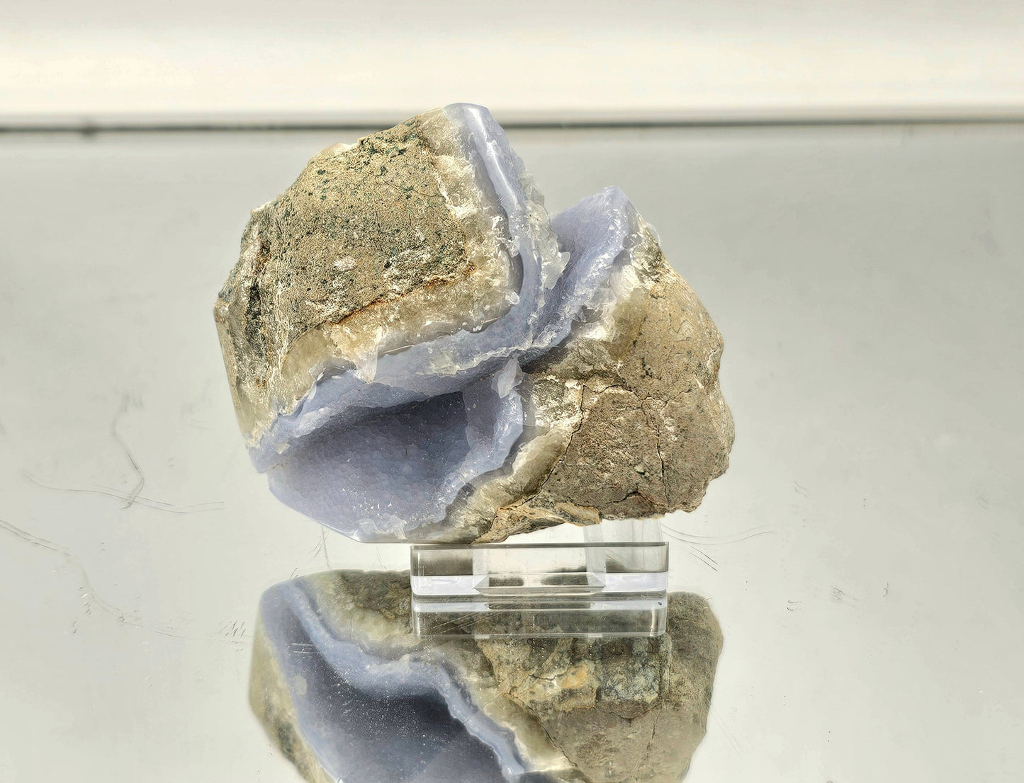 Blue Lace Agate Crystal Geode (#19)