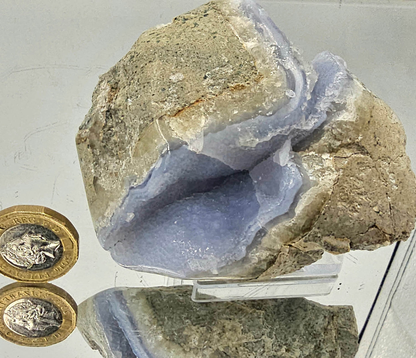 Blue Lace Agate Crystal Geode (#19)