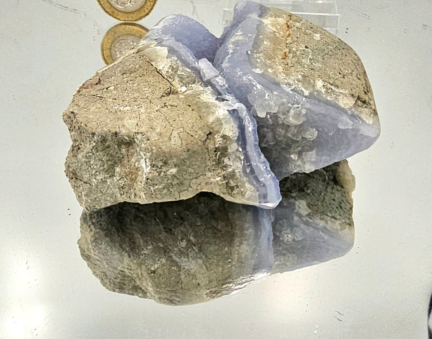 Blue Lace Agate Crystal Geode (#19)
