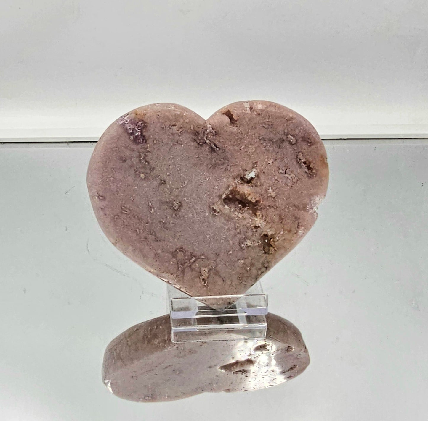 Large Pink Amethyst Crystal Heart (#7)