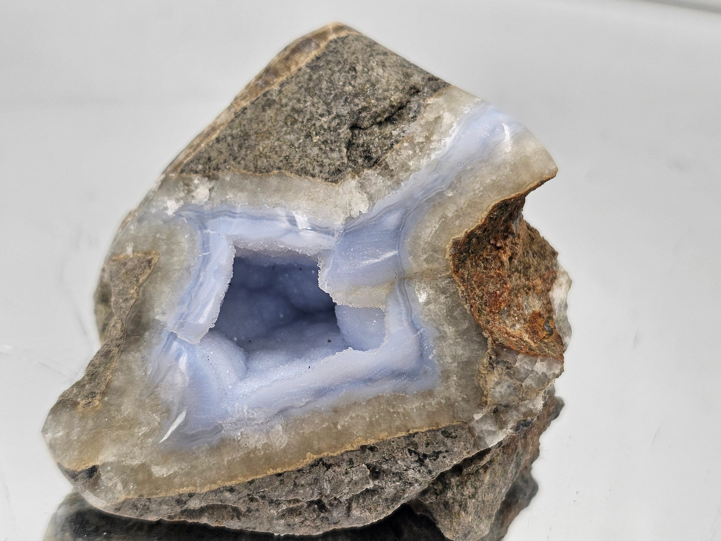 Small Blue Lace Agate Crystal Geode (#31)