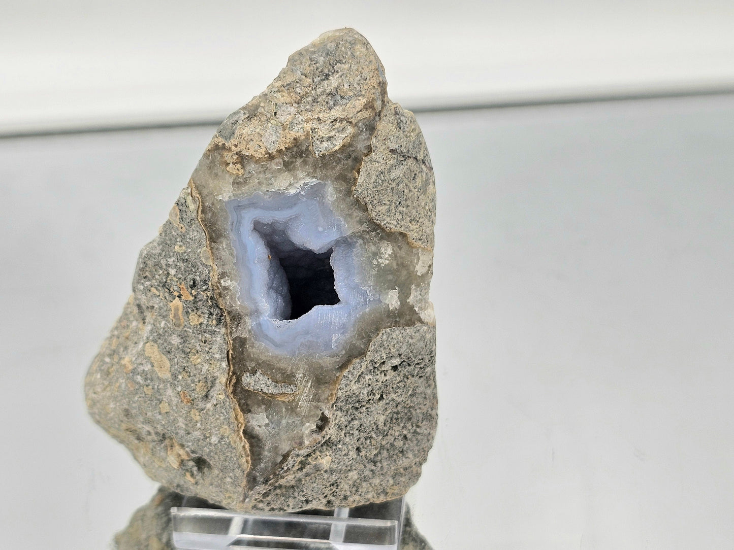 Small Blue Lace Agate Crystal Geode (#27)