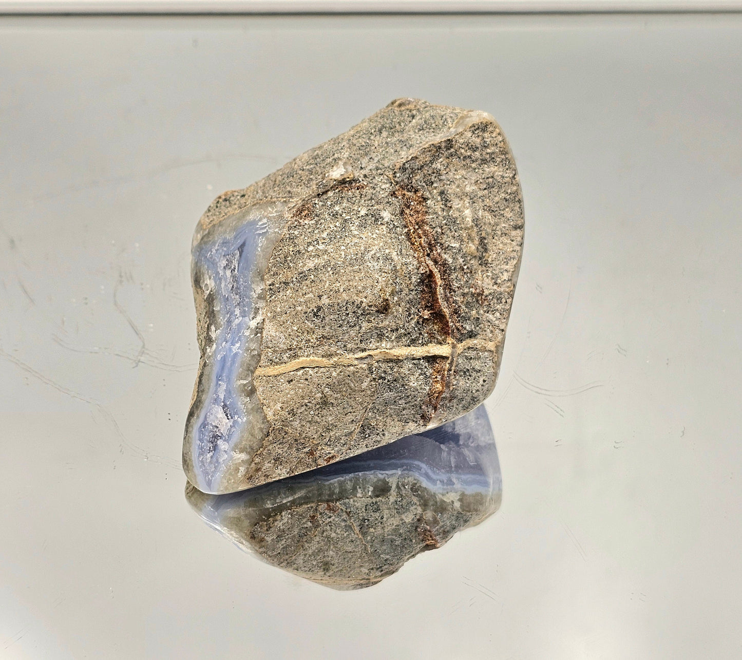 Blue Lace Agate Crystal Geode (#25)