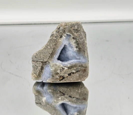 Small Blue Lace Agate Crystal Geode (#22)