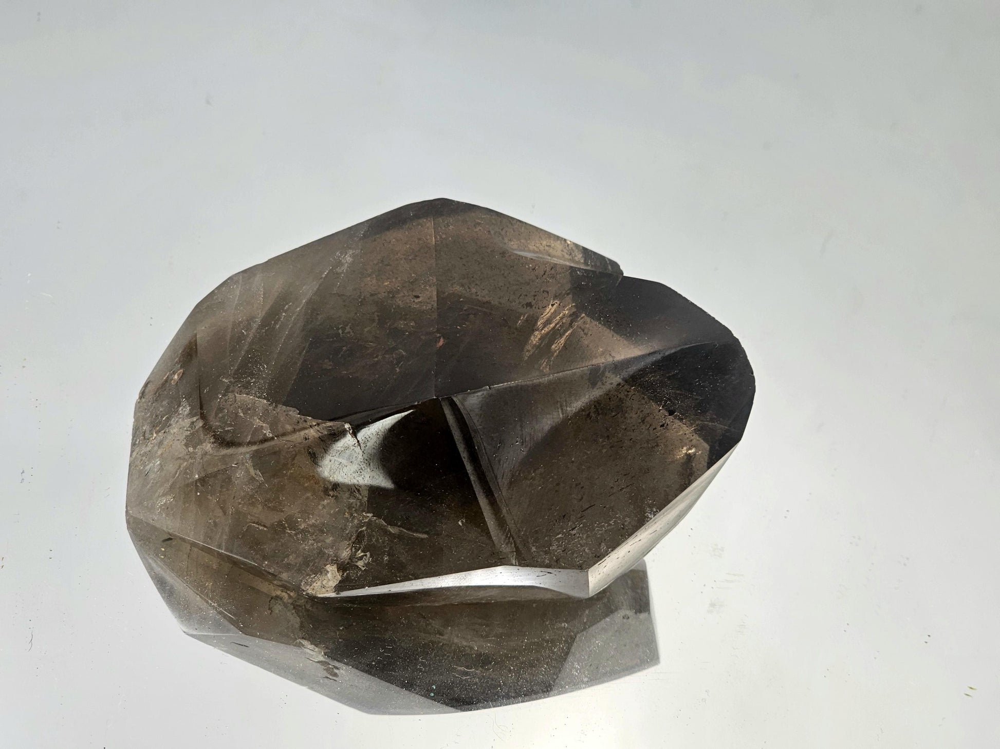 Statement smoky quartz crystal, adding elegance to a contemporary home